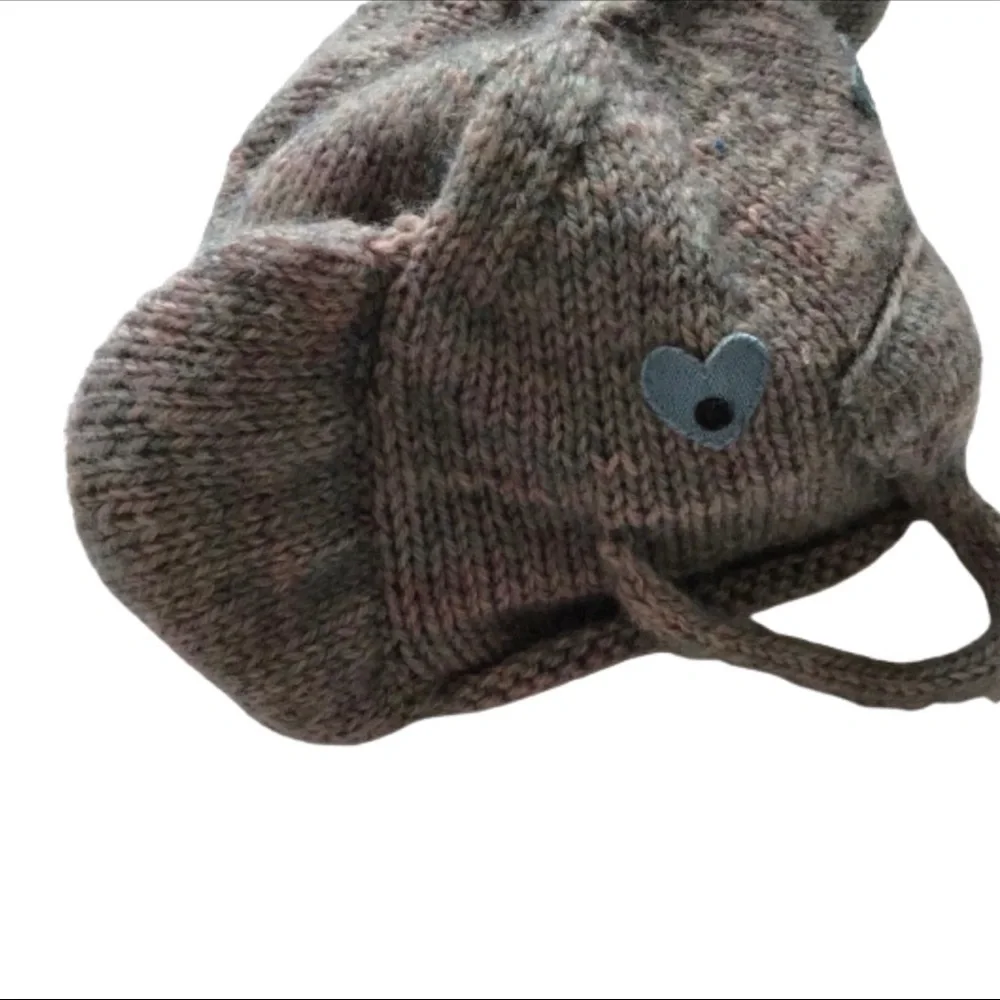 Elephant Hat Handmade Knit Youth Tan OS